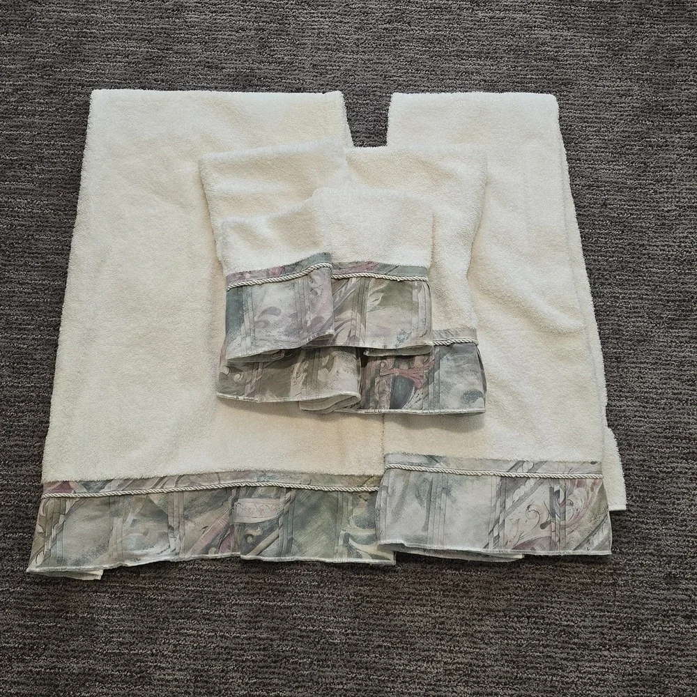 Jcpenney Vtg Mustique Towels Lot Bath Hand‎ Wash 6pc  Set